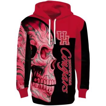 houston cougars skull motif red black hoodie best selling