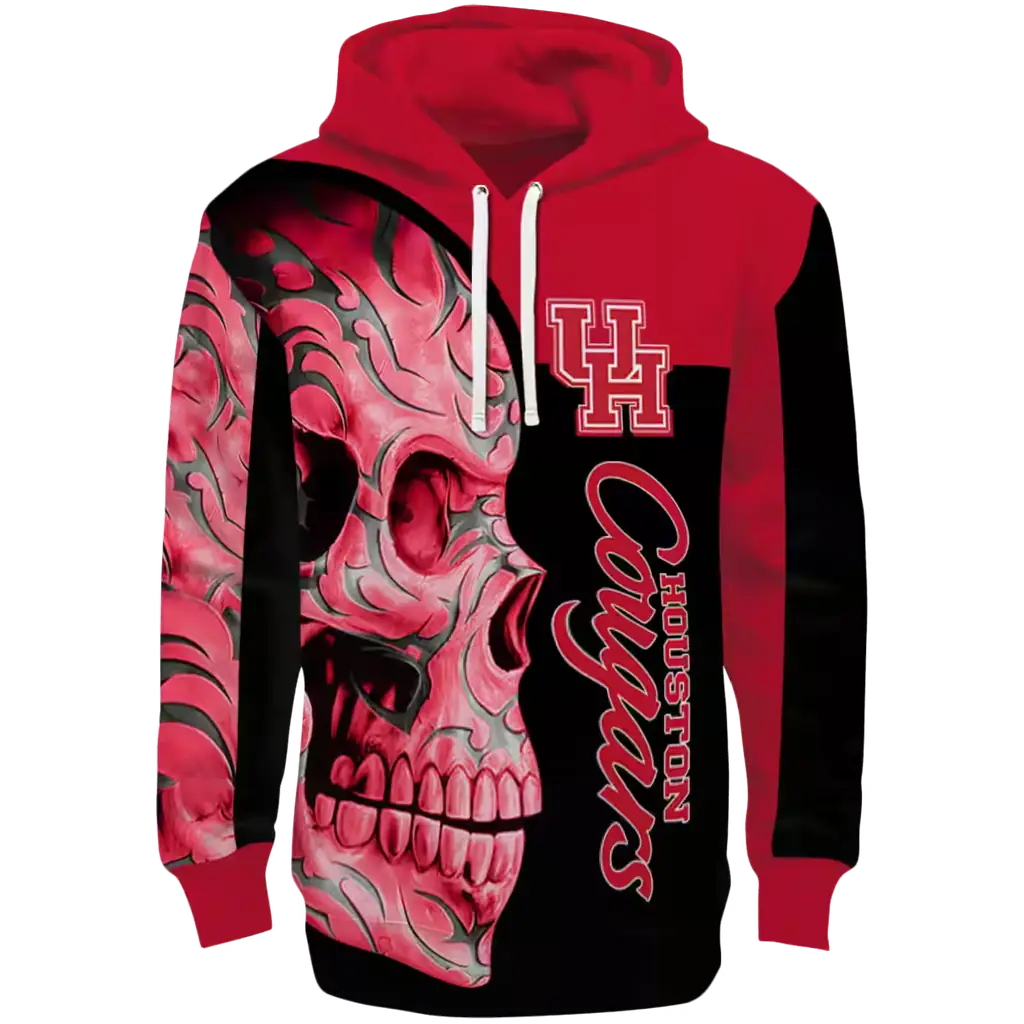 houston cougars skull motif red black hoodie best selling houston cougars skull motif red black hoodie best selling