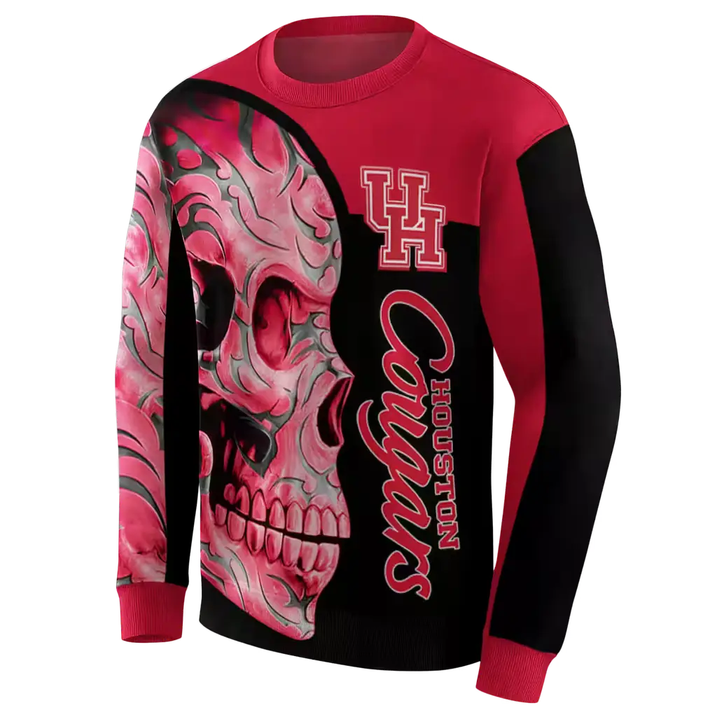 houston cougars skull motif red black hoodie new arrival houston cougars skull motif red black hoodie new arrival