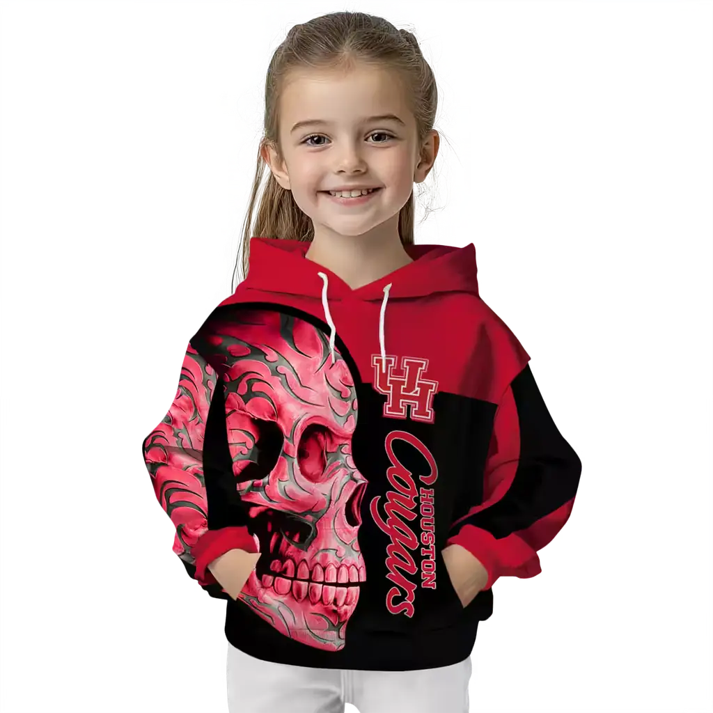 houston cougars skull motif red black hoodie top rated houston cougars skull motif red black hoodie top rated