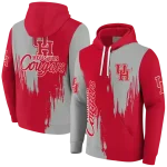 houston cougars splatter effect red hoodie best selling