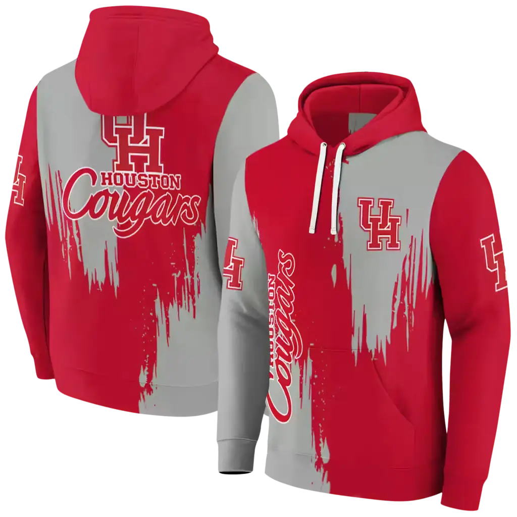 houston cougars splatter effect red hoodie fashion forward houston cougars splatter effect red hoodie fashion forward