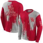 houston cougars splatter effect red hoodie best selling