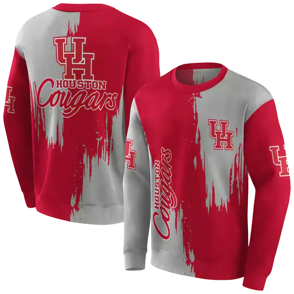 houston cougars splatter effect red hoodie premium grade houston cougars splatter effect red hoodie premium grade