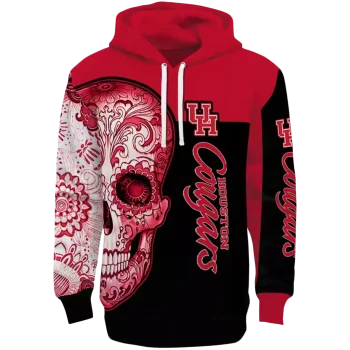 houston cougars sugar skull red black hoodie best selling