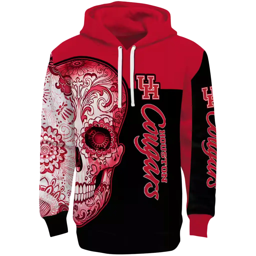 houston cougars sugar skull red black hoodie best selling houston cougars sugar skull red black hoodie best selling