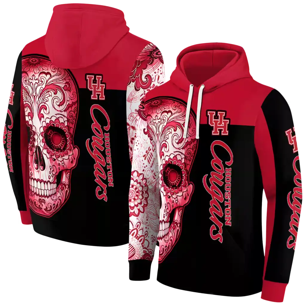 houston cougars sugar skull red black hoodie fashion forward houston cougars sugar skull red black hoodie fashion forward