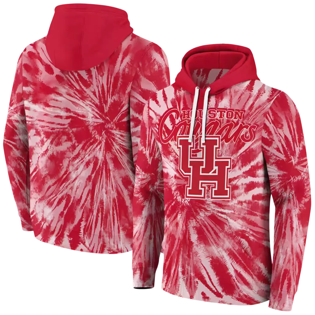 houston cougars tie dye pattern red hoodie fashion forward houston cougars tie dye pattern red hoodie fashion forward