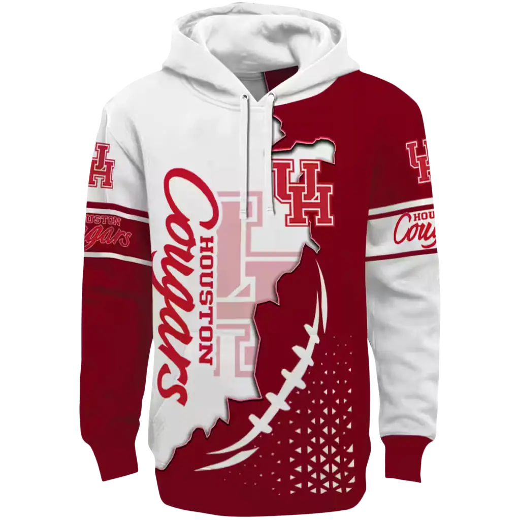houston cougars triangular pattern red white hoodie best selling houston cougars triangular pattern red white hoodie best selling