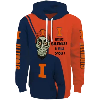 illinois fighting illini achmed skull blue hoodie best selling
