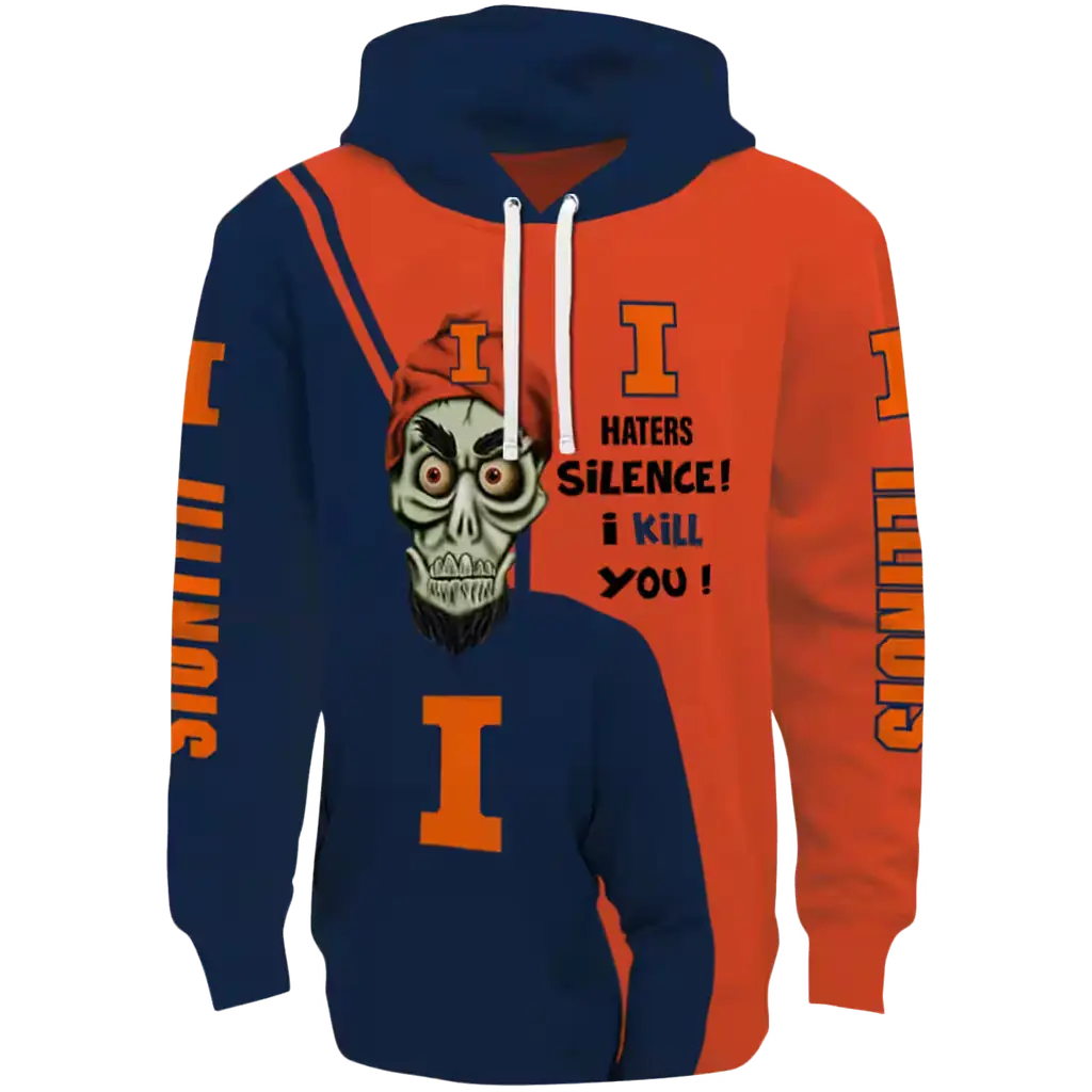 illinois fighting illini achmed skull blue hoodie best selling illinois fighting illini achmed skull blue hoodie best selling