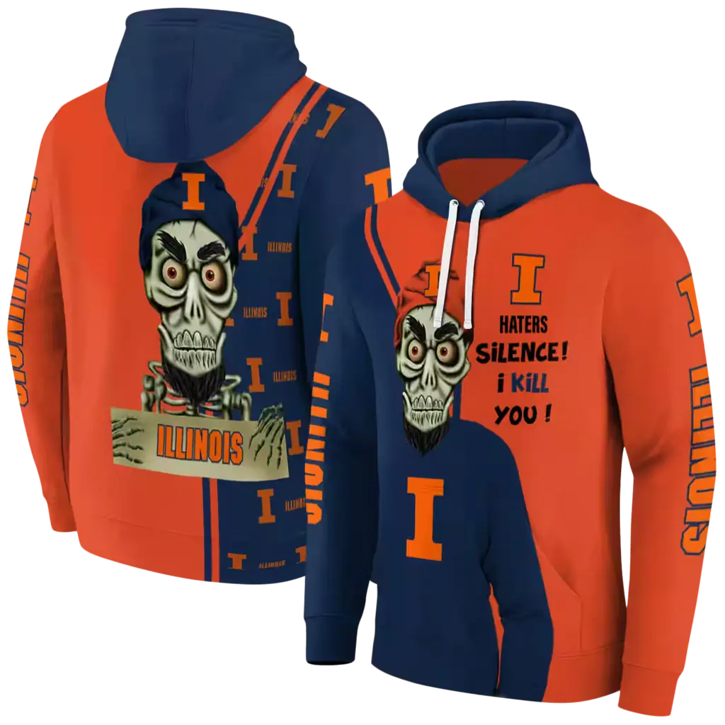 illinois fighting illini achmed skull blue hoodie fashion forward illinois fighting illini achmed skull blue hoodie fashion forward