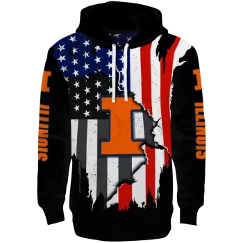 illinois fighting illini american pride black hoodie best selling