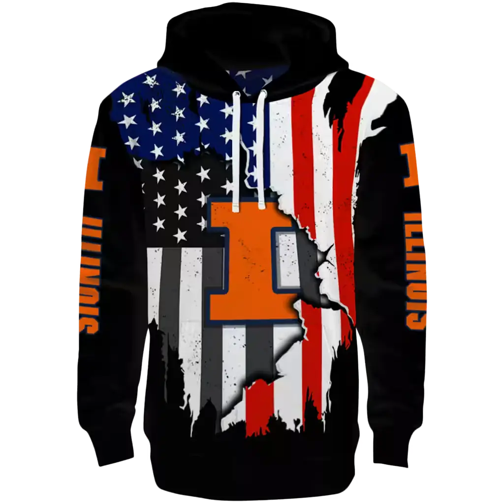 illinois fighting illini american pride black hoodie best selling illinois fighting illini american pride black hoodie best selling