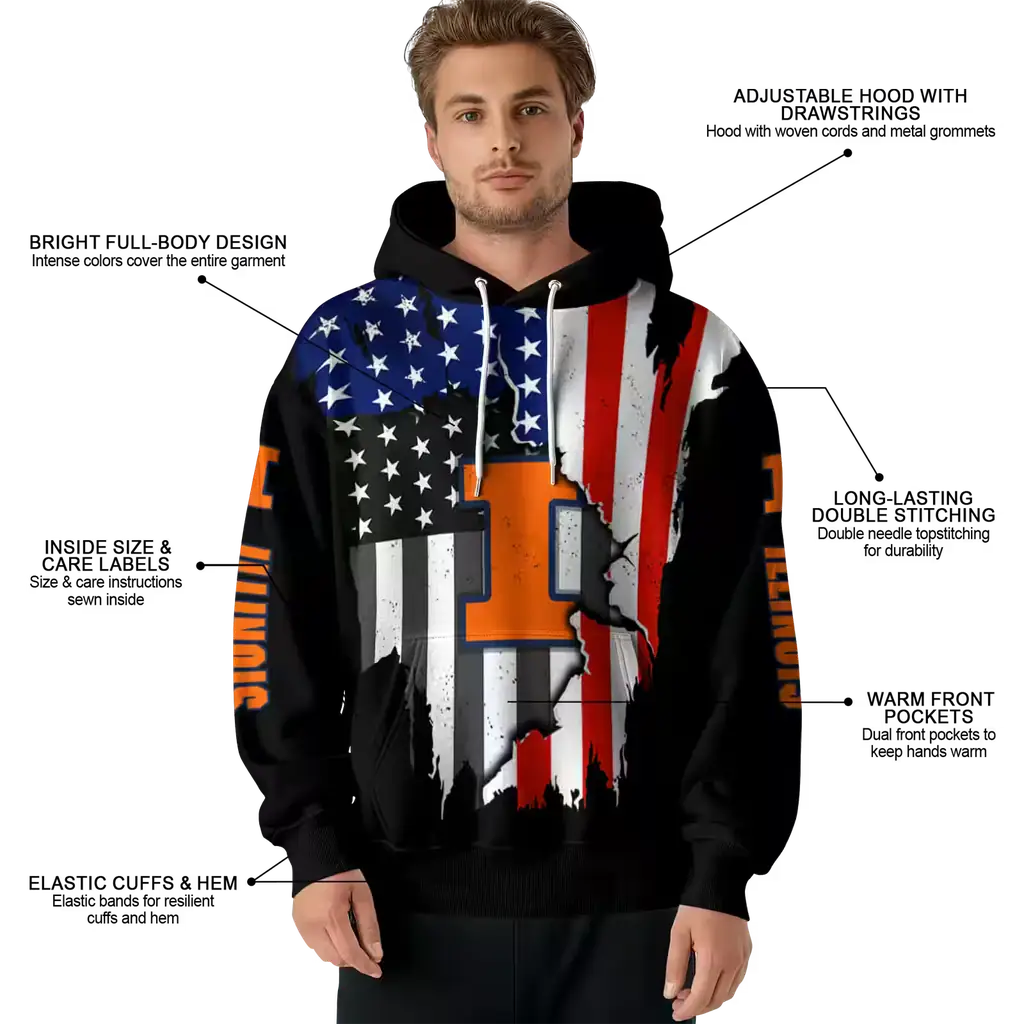 illinois fighting illini american pride black hoodie latest model illinois fighting illini american pride black hoodie latest model