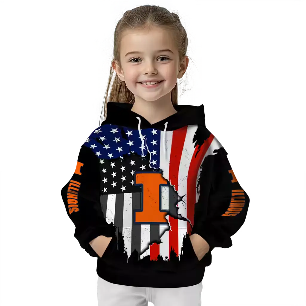 illinois fighting illini american pride black hoodie top rated illinois fighting illini american pride black hoodie top rated