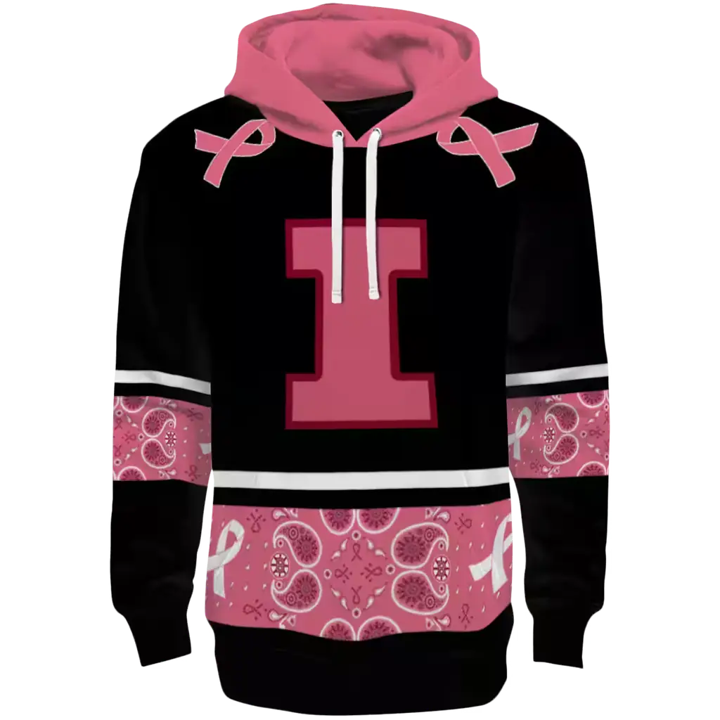 illinois fighting illini awareness ribbon black pink hoodie best selling illinois fighting illini awareness ribbon black pink hoodie best selling