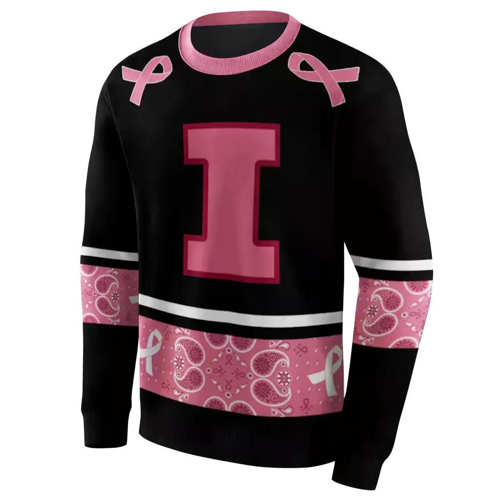 illinois fighting illini awareness ribbon black pink hoodie new arrival illinois fighting illini awareness ribbon black pink hoodie new arrival