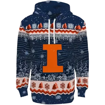 illinois fighting illini christmas trees blue hoodie best selling