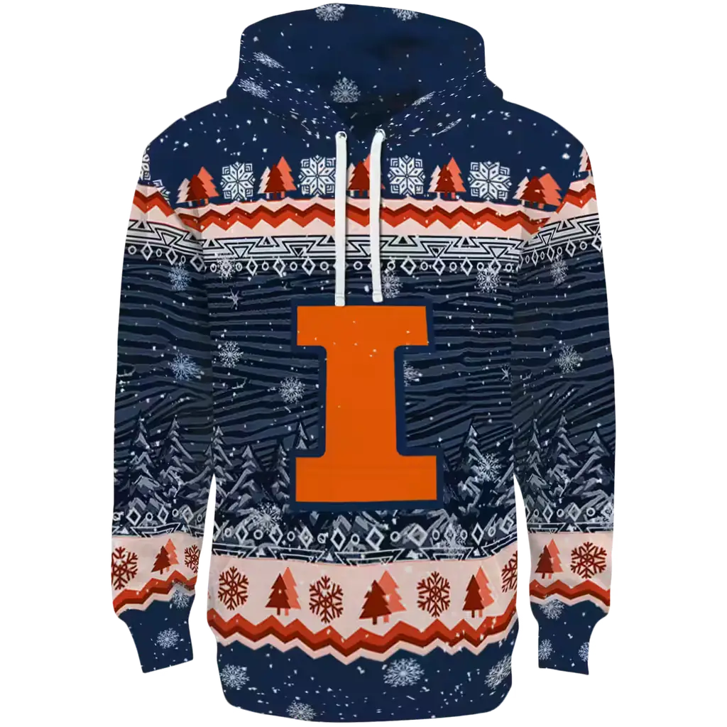 illinois fighting illini christmas trees blue hoodie best selling illinois fighting illini christmas trees blue hoodie best selling