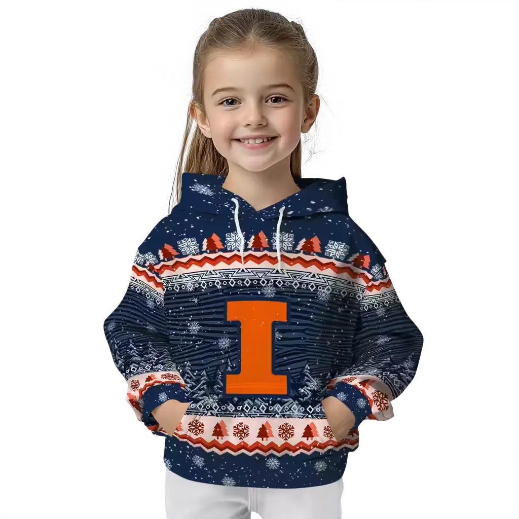 illinois fighting illini christmas trees blue hoodie top rated illinois fighting illini christmas trees blue hoodie top rated
