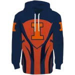 illinois fighting illini concentric lines blue black hoodie best selling