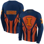 illinois fighting illini concentric lines blue black hoodie best selling