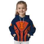 illinois fighting illini concentric lines blue black hoodie best selling