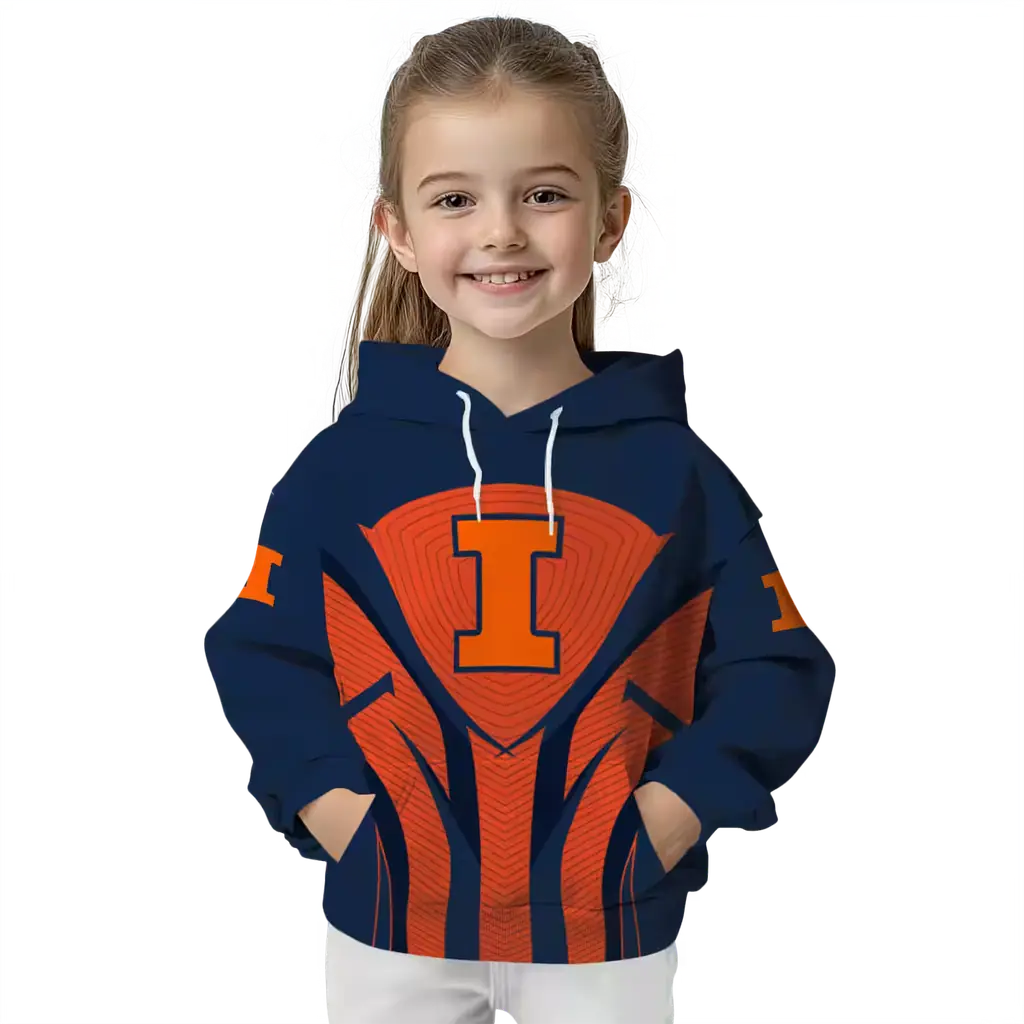 illinois fighting illini concentric lines blue black hoodie top rated illinois fighting illini concentric lines blue black hoodie top rated