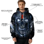 illinois fighting illini demonic skull blue black hoodie best selling