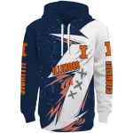 illinois fighting illini dynamic slash blue white hoodie best selling