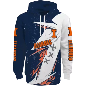 illinois fighting illini dynamic slash blue white hoodie best selling