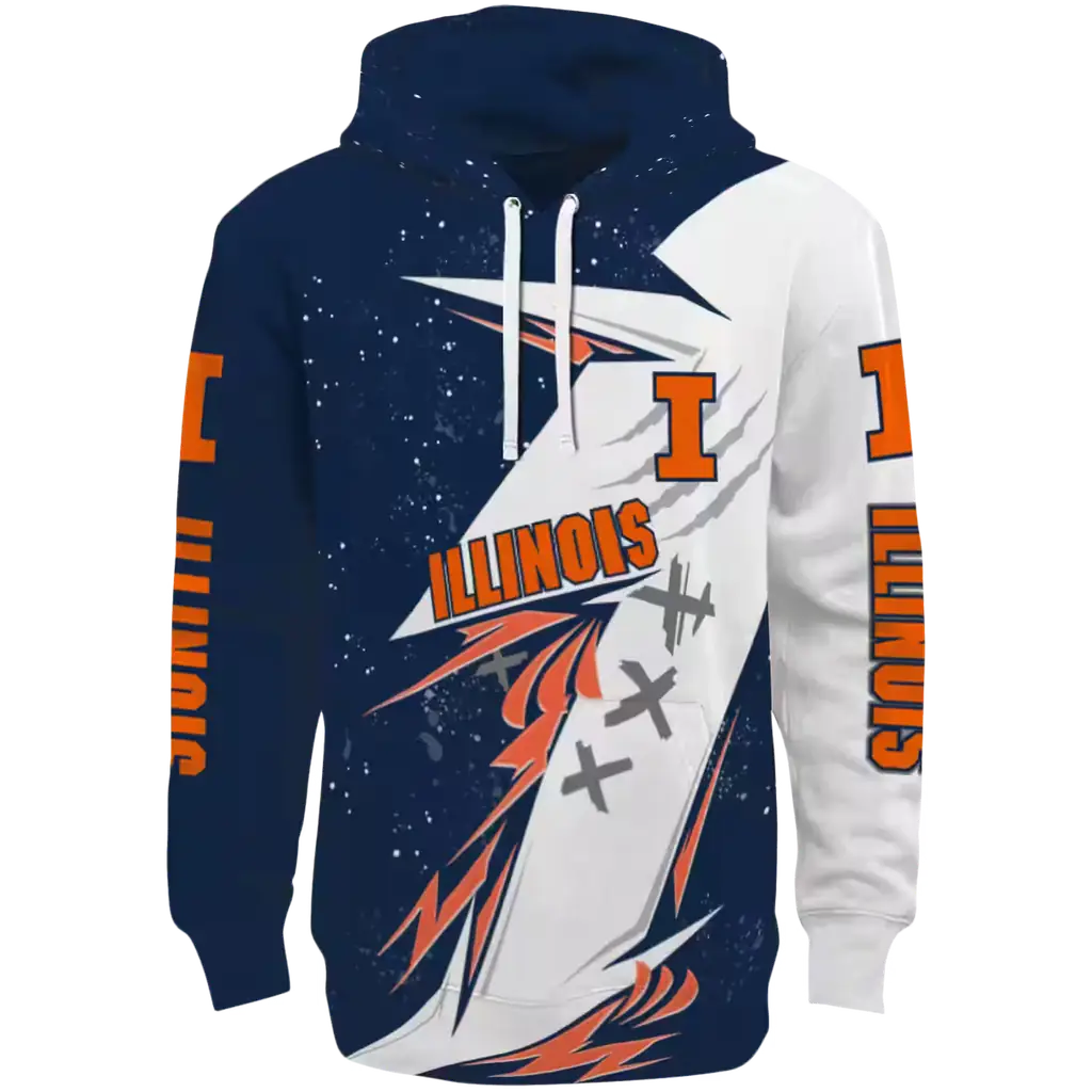 illinois fighting illini dynamic slash blue white hoodie best selling illinois fighting illini dynamic slash blue white hoodie best selling