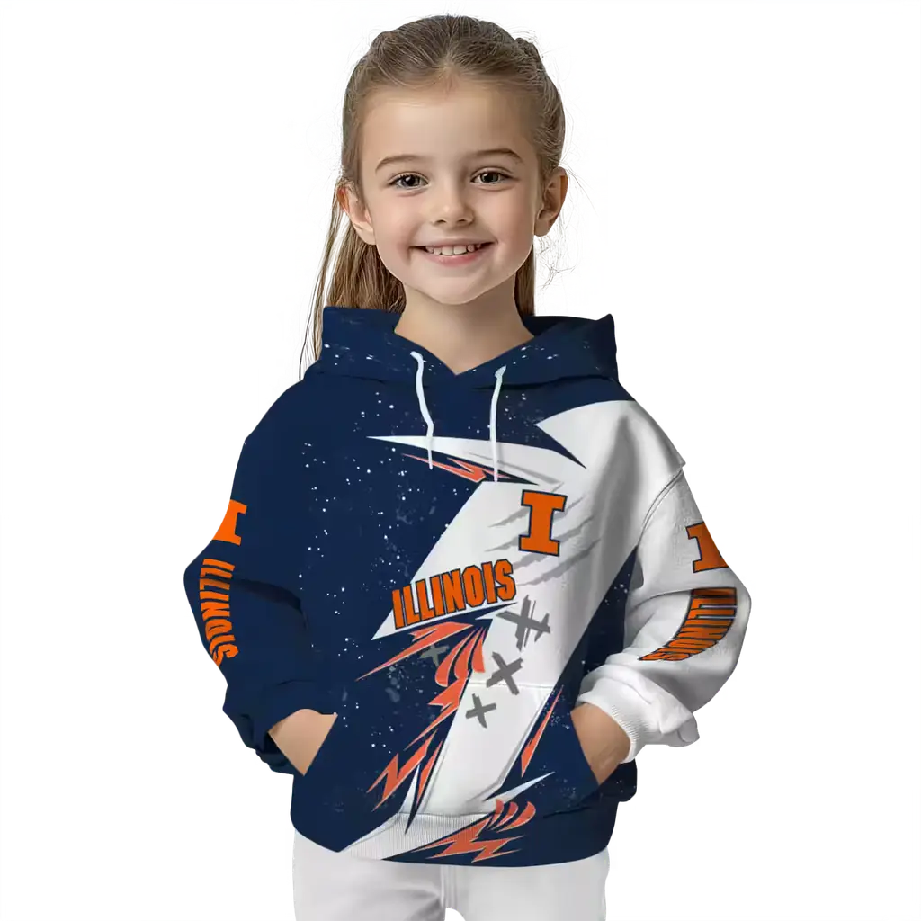illinois fighting illini dynamic slash blue white hoodie top rated illinois fighting illini dynamic slash blue white hoodie top rated