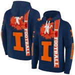 illinois fighting illini football heartbeat blue hoodie best selling