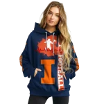 illinois fighting illini football heartbeat blue hoodie best selling