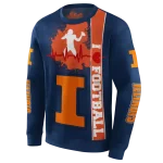 illinois fighting illini football heartbeat blue hoodie best selling