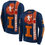 illinois fighting illini football heartbeat blue hoodie best selling