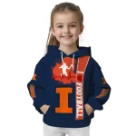 illinois fighting illini football heartbeat blue hoodie best selling