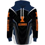 illinois fighting illini futuristic pattern blue black hoodie best selling