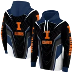 illinois fighting illini futuristic pattern blue black hoodie best selling