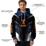 illinois fighting illini futuristic pattern blue black hoodie best selling