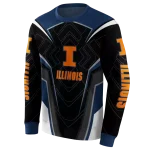 illinois fighting illini futuristic pattern blue black hoodie best selling