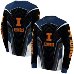 illinois fighting illini futuristic pattern blue black hoodie best selling