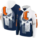illinois fighting illini graphic punisher blue white hoodie best selling