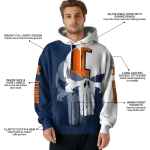 illinois fighting illini graphic punisher blue white hoodie best selling