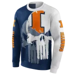 illinois fighting illini graphic punisher blue white hoodie best selling