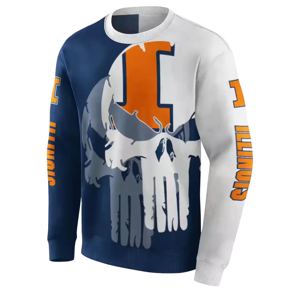 illinois fighting illini graphic punisher blue white hoodie new arrival illinois fighting illini graphic punisher blue white hoodie new arrival