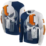 illinois fighting illini graphic punisher blue white hoodie best selling