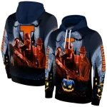 illinois fighting illini halloween vibes blue black hoodie best selling